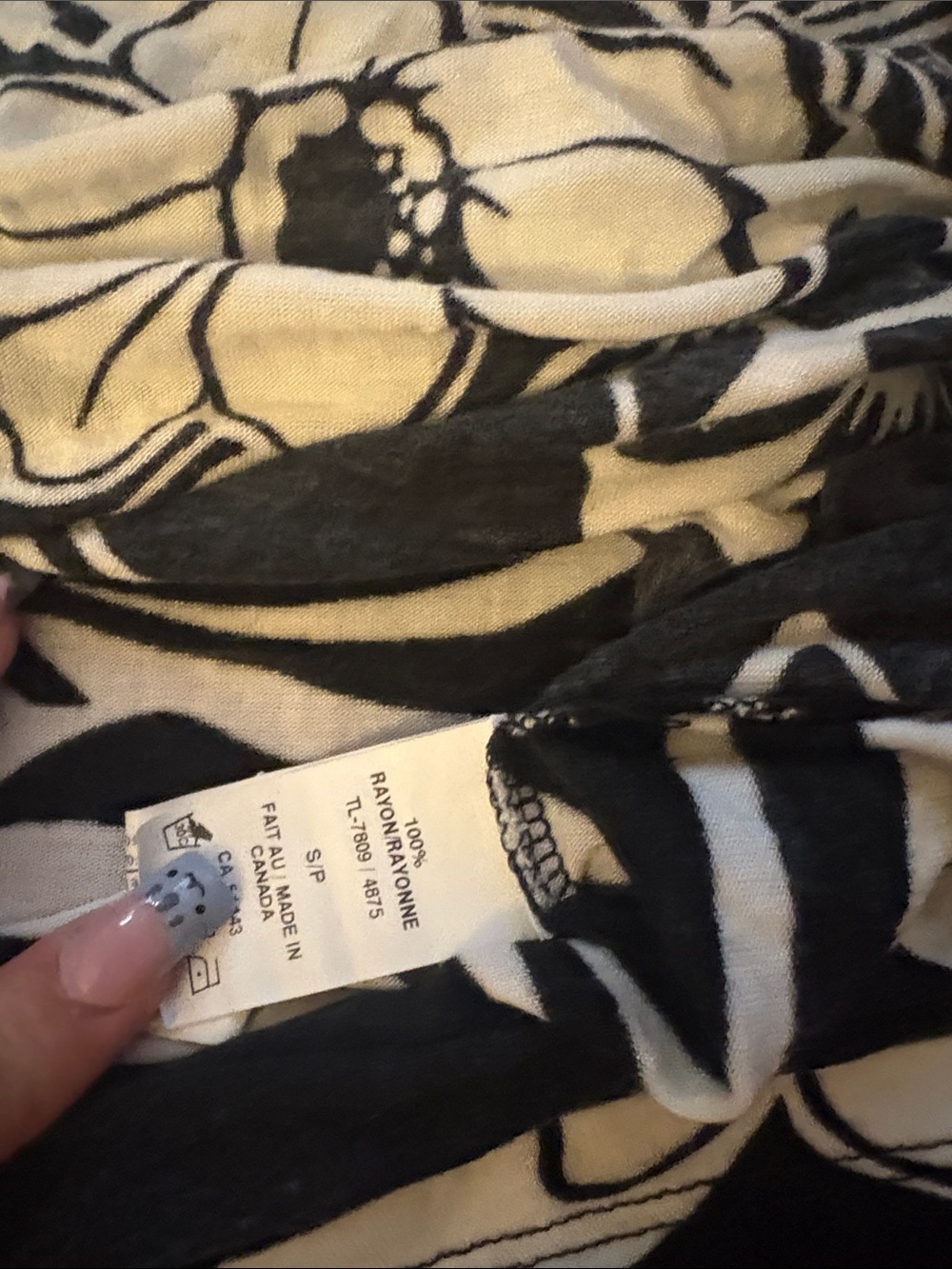 Vintage Black and White Floral Strapless Maxi Dress - Picture 5 of 5